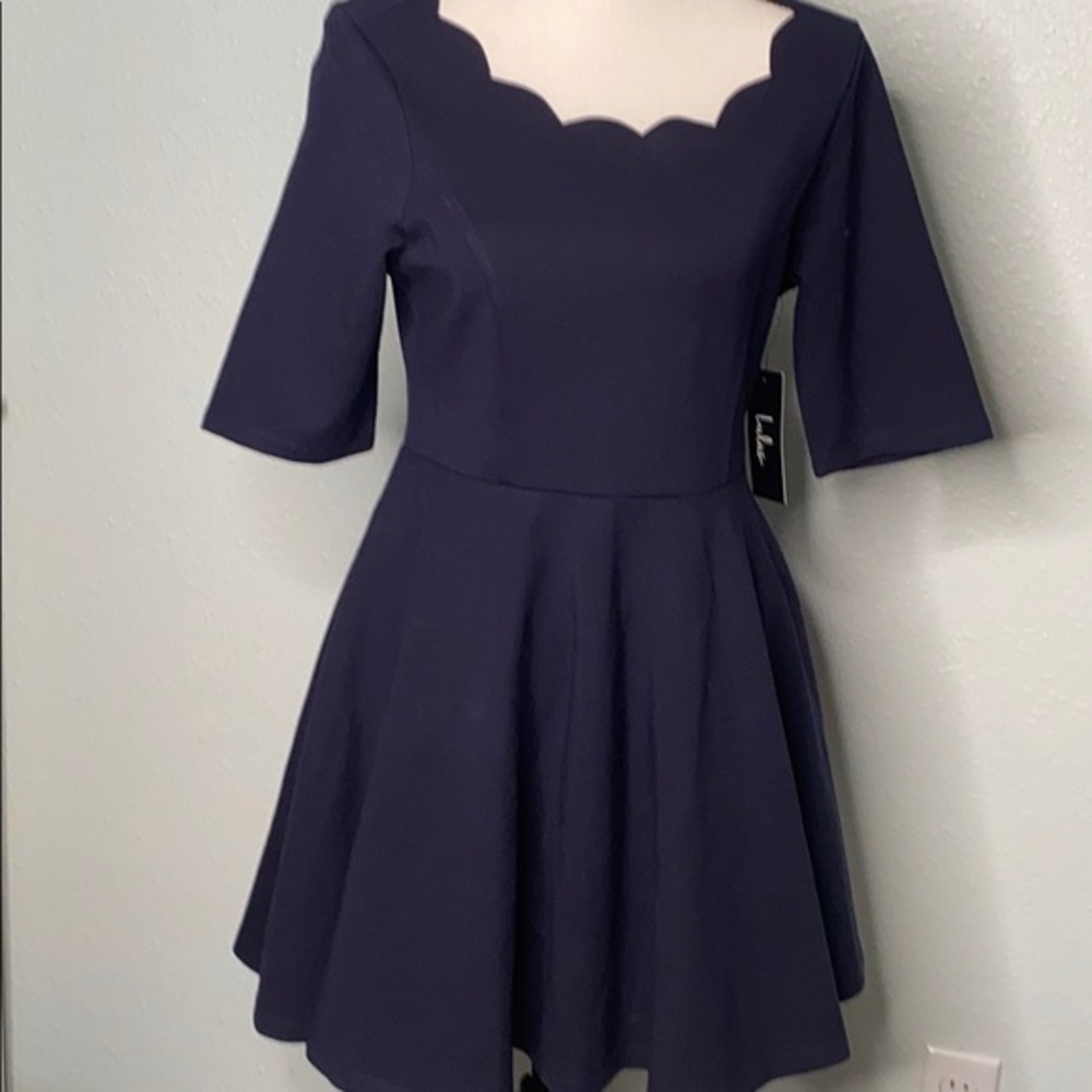 💜💜 Lulus Holiday Dark Blue Women’s Dress Size M